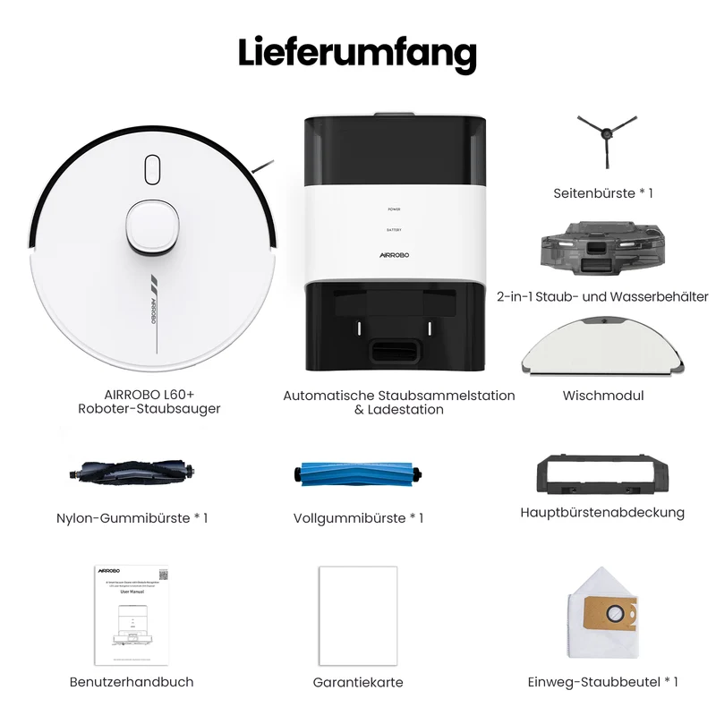 AIRROBO L60+ | 6000Pa Intelligentes Hindernisvermeiden Robot-Staubsauger