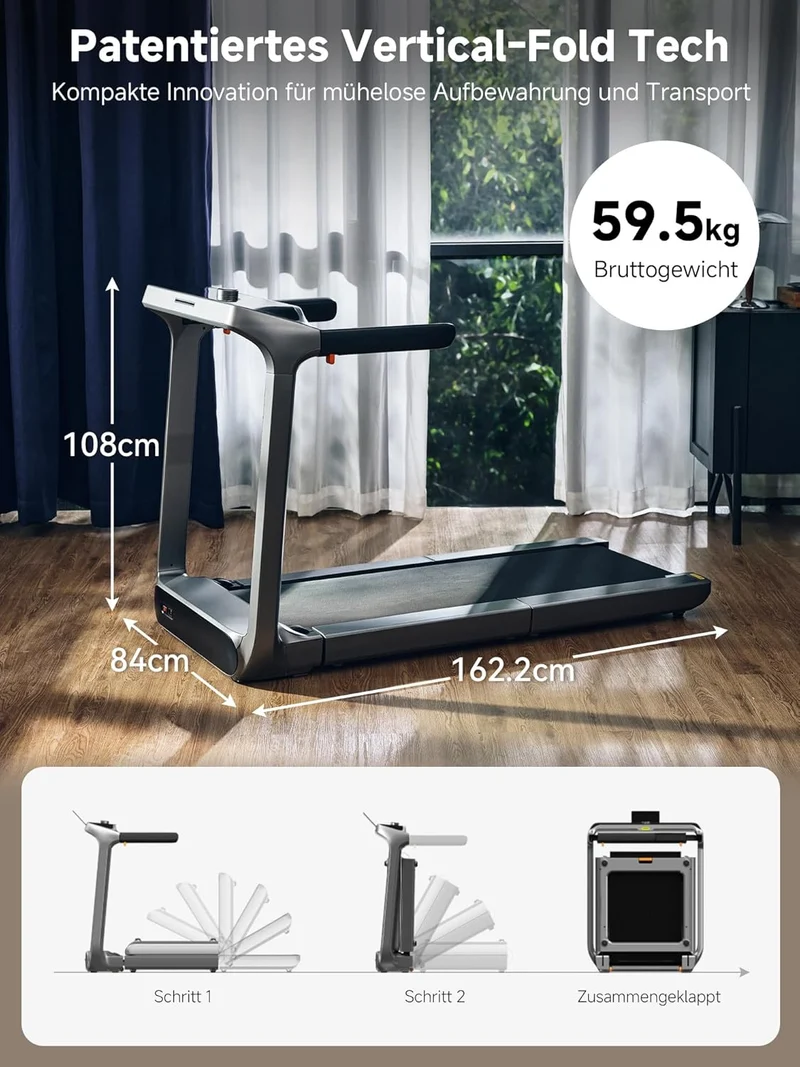WalkingPad X218 – Klappbares Laufband 18 km/h 136 kg Handlauf