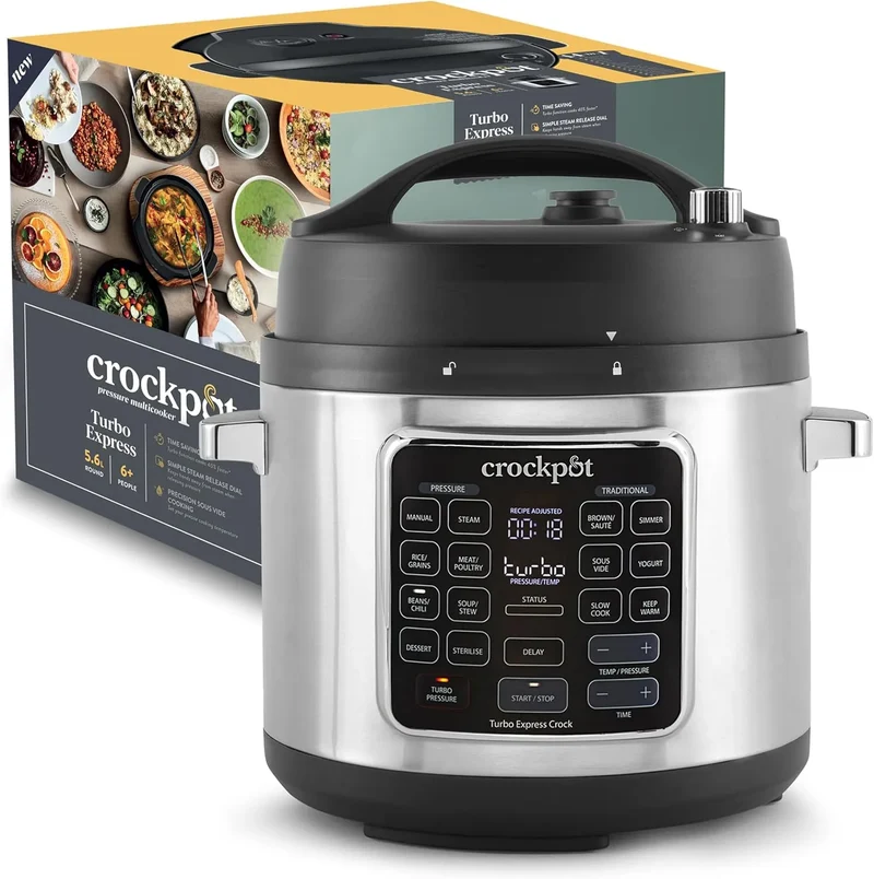 Dampfreiniger 14-in-1-Zubereitungsmöglichkeiten CSC062X, Fassungsvermögen 5,6 l, mehr als 6 Personen, Crockpot Turbo Express Multikocher