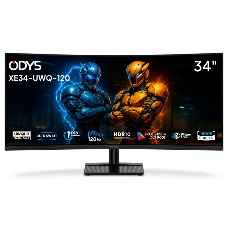 ODYS XE34-UWQ-120 Curved Gaming Monitor (34 Zoll, 86 cm)