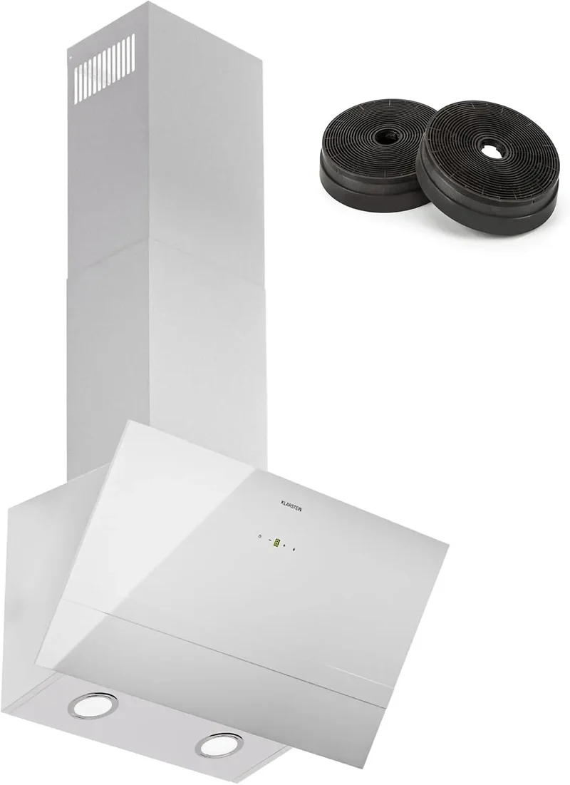 Klarstein Dunstabzugshaube, 305m³/h, Leise Abzugshaube Abluft, Effiziente Wandhauben mit LEDs & Touch Controls, Breite 60cm, h Luftstrom
