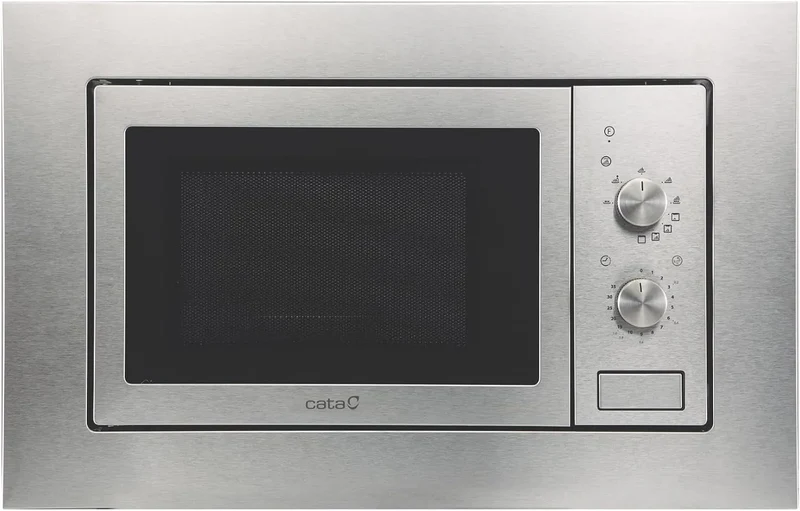 Grill MMA 20 X, Kapazität 20L Breite 60 cm, CATA Einbaumikrowelle Inox Inneneinrichtung aus Edelstahl Einbau in Hochmöbel 5 Leistungsstufen 1000 W