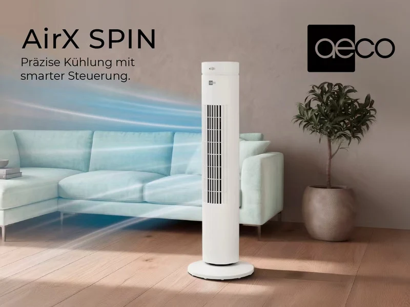 AirX SPIN Turmventilator - Mit Fernbedienung & Timer