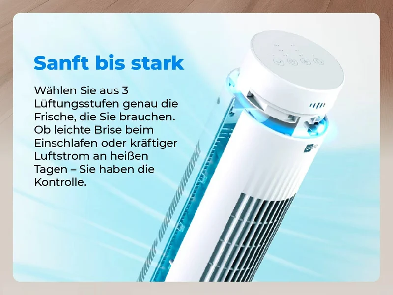 AirX SPIN Turmventilator - Mit Fernbedienung & Timer