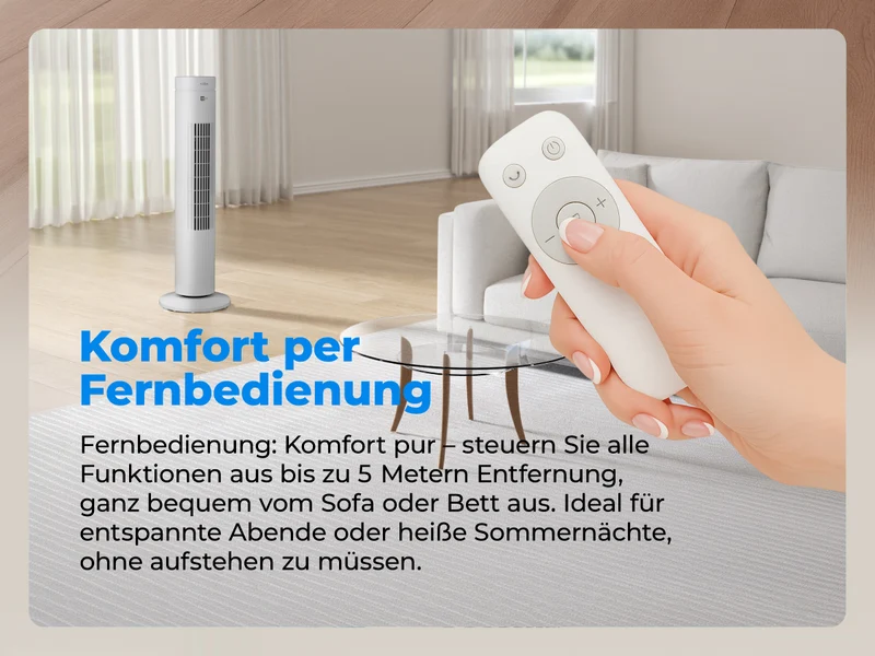 AirX SPIN Turmventilator - Mit Fernbedienung & Timer