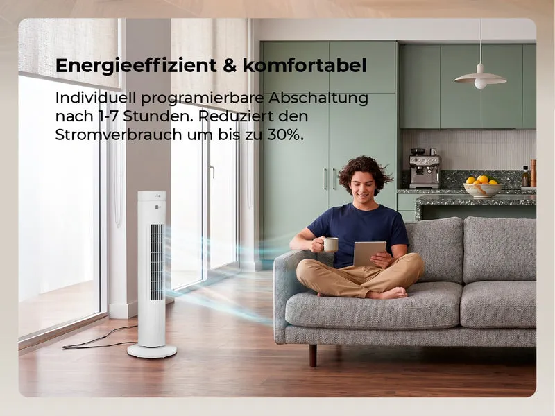 AirX SPIN Turmventilator - Mit Fernbedienung & Timer