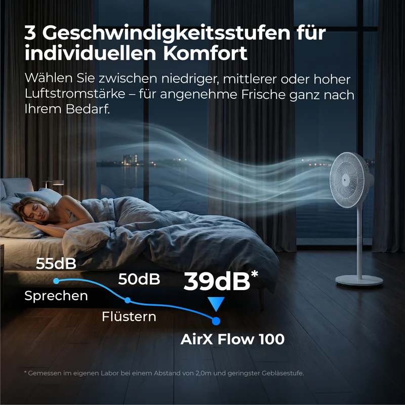 AirX Flow 100 - 2in1 Leiser Standventilator