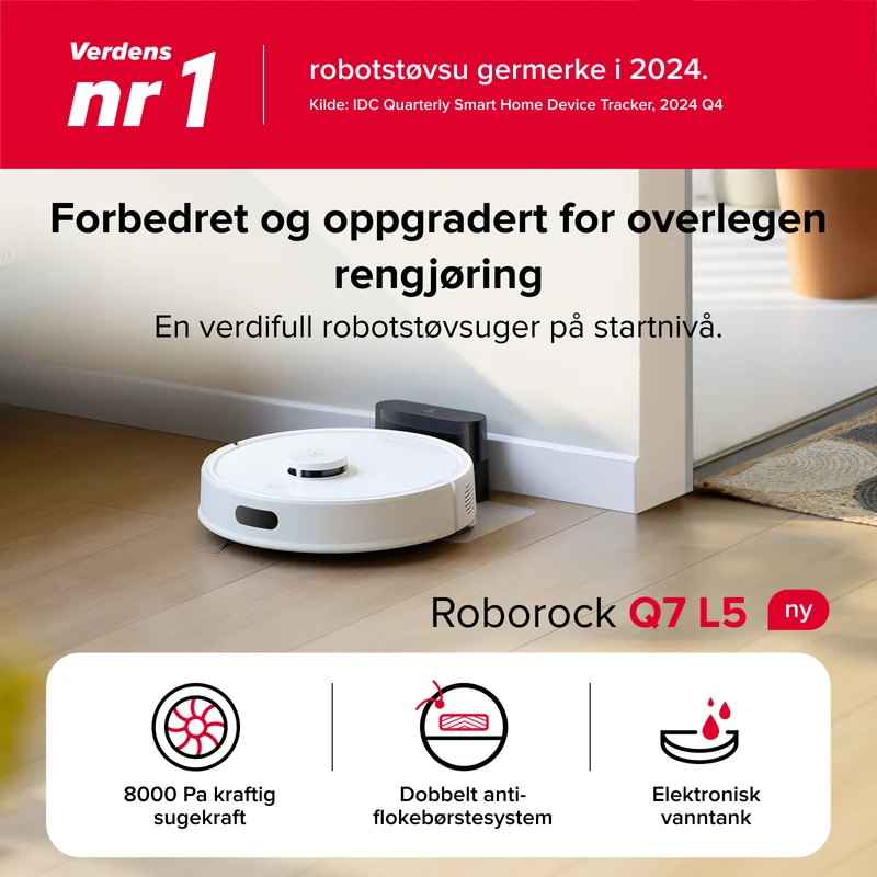 Robrock Q7L5 robotstøvsuger og -mopp