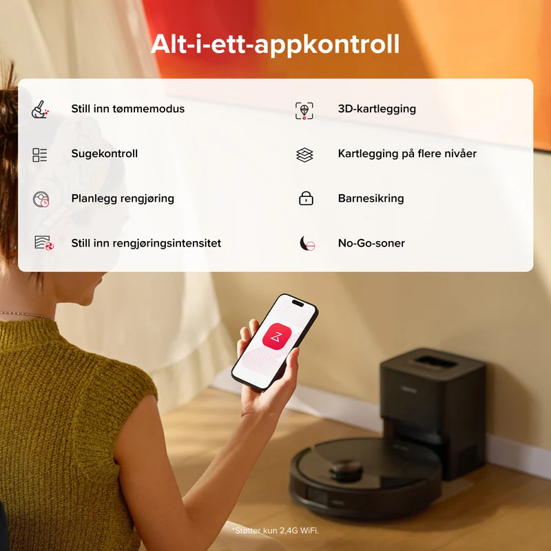 Roborock Q10 S5+ robotstøvsuger og mopp med automatisk ladestasjon
