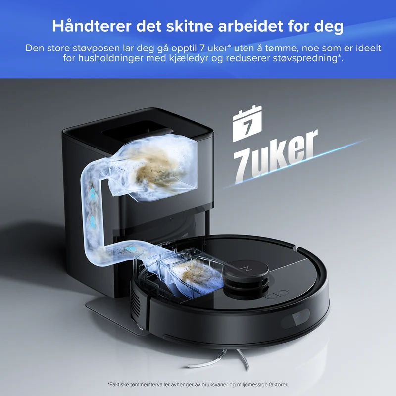 Roborock Q7 L5+ robotstøvsuger og mopp med automatisk ladestasjon