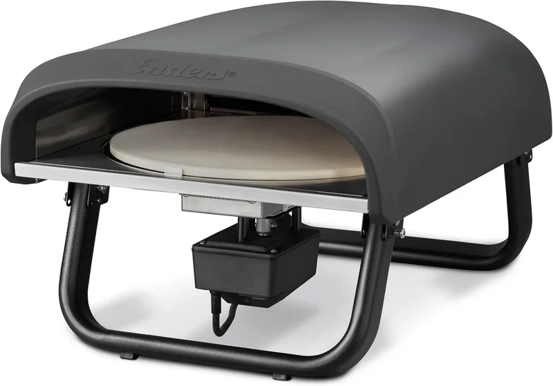 PACO Rotate 31316 Enders Pizzaofen, Cordierit-Pizzastein 30,5cm, Pizzastein rund, rotierend, Leistung 4kW, Thermometer