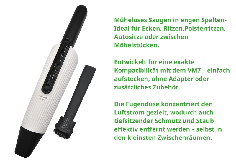 Fugendüse 21cm kompatibel für den Vorwerk Kobold VM7 / VM 7 Akku-Handstaubsauger