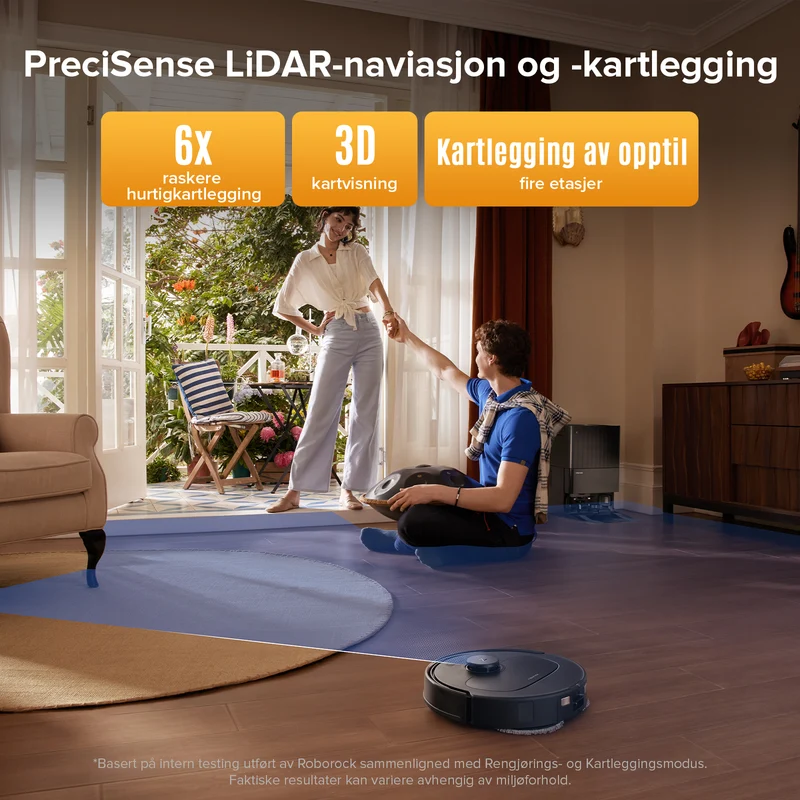 Roborock QV 35S robotstøvsuger med multifunksjonell ladestasjon