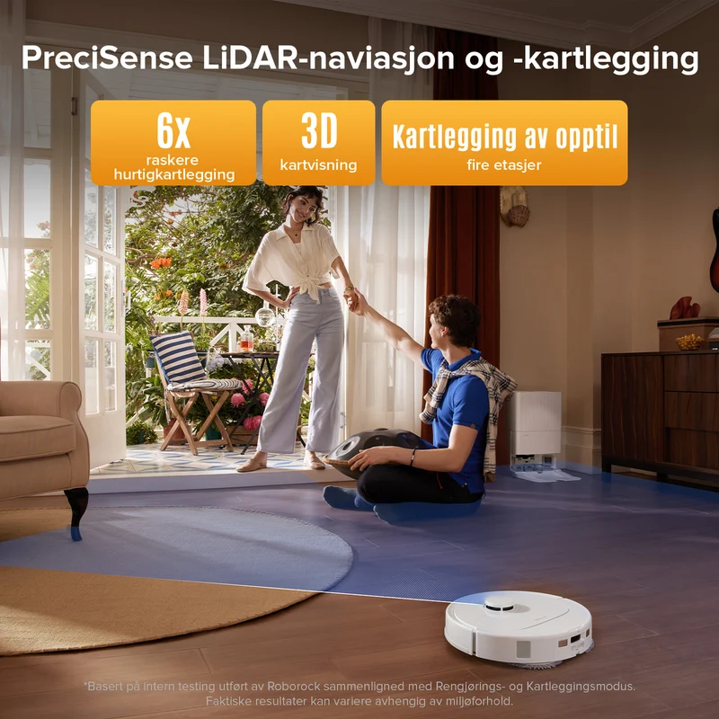 Roborock QV 35S robotstøvsuger med multifunksjonell ladestasjon
