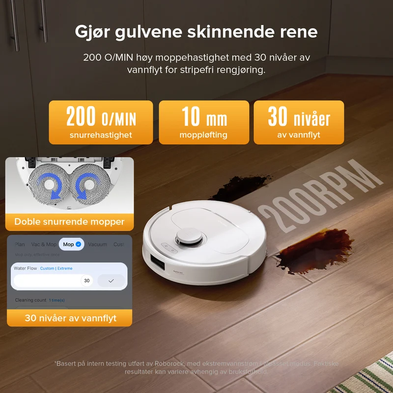 Roborock QV 35S robotstøvsuger med multifunksjonell ladestasjon