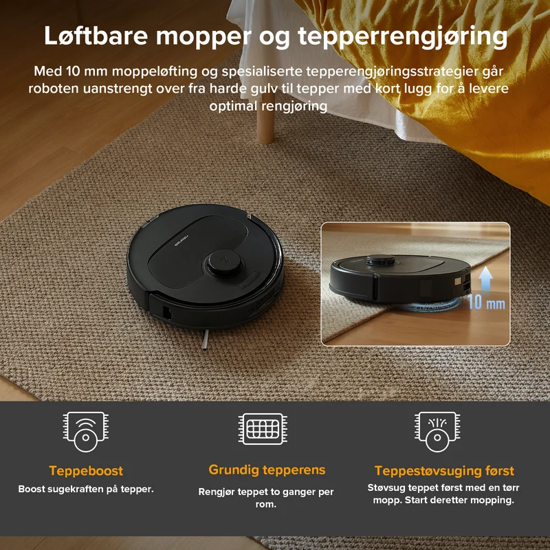 Roborock QV 35A robotstøvsuger med multifunksjonell ladestasjon