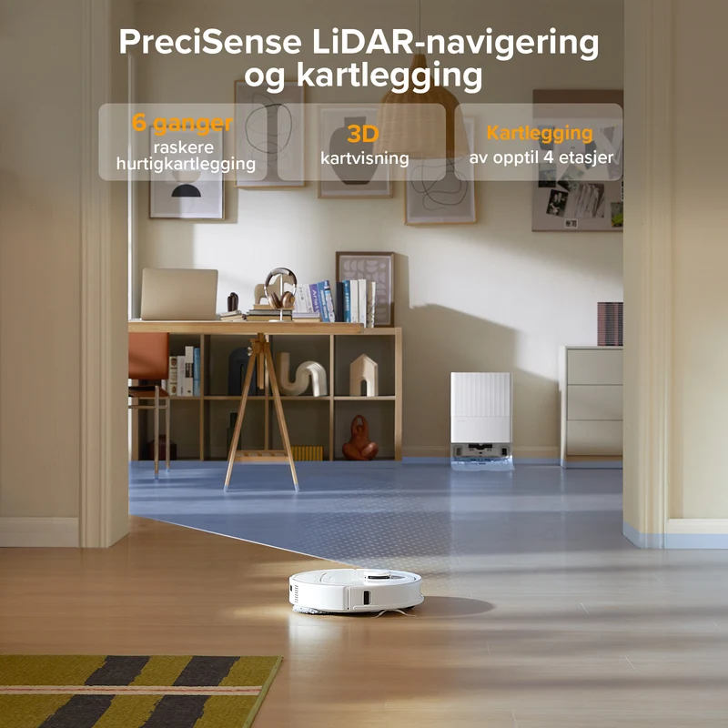Roborock QV 35A robotstøvsuger med multifunksjonell ladestasjon