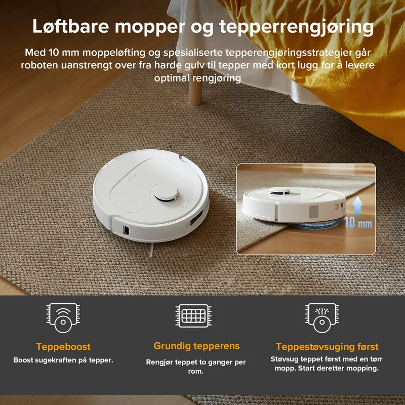 Roborock QV 35A robotstøvsuger med multifunksjonell ladestasjon