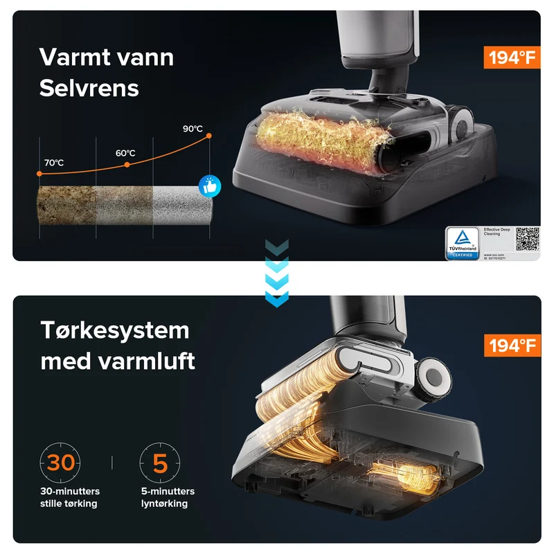 Roborock F25 ACE og F25 ALT våt- og tørrstøvsuger