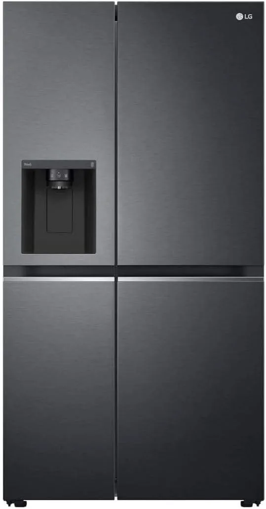 LG Kühlschrank GSLV71MCLE, Fassungsvermögen 635 L, Inverter Linear Kompressor, Energieklasse E, Side-by-Side, Eis, Crushed Ice- Wasserspender