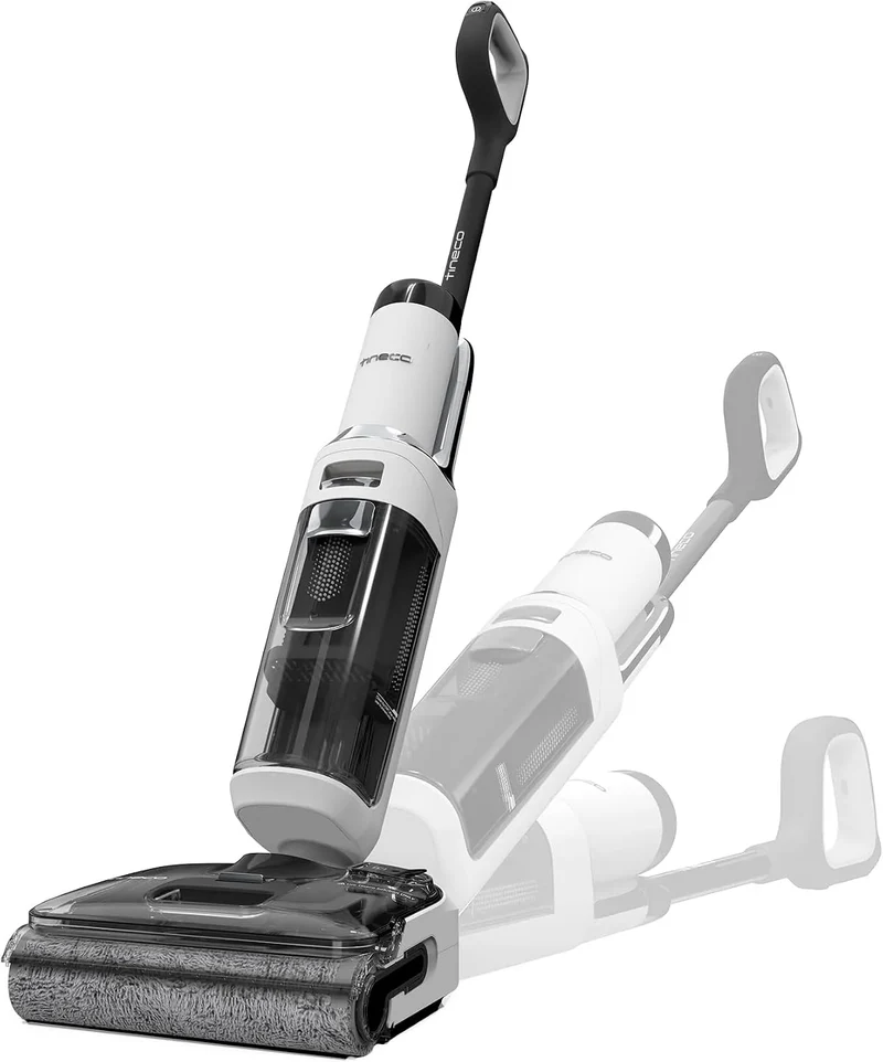 Nass- und Trockensauger 40min, Tineco Floor ONE S6 Stretch Lite, 180°Lay-Flat Nasssauger, Zentrifugallufttrocknung, Laufzeit