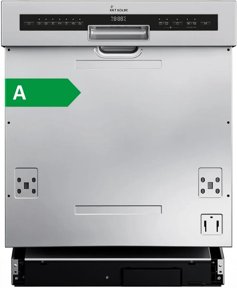 Geschirrspüler KOLBE 60 DW60TI KKT cm, KKT cm Spülmaschine teilintegrierbar Silber Edelstahl Unterbaufähig, ckschublade
