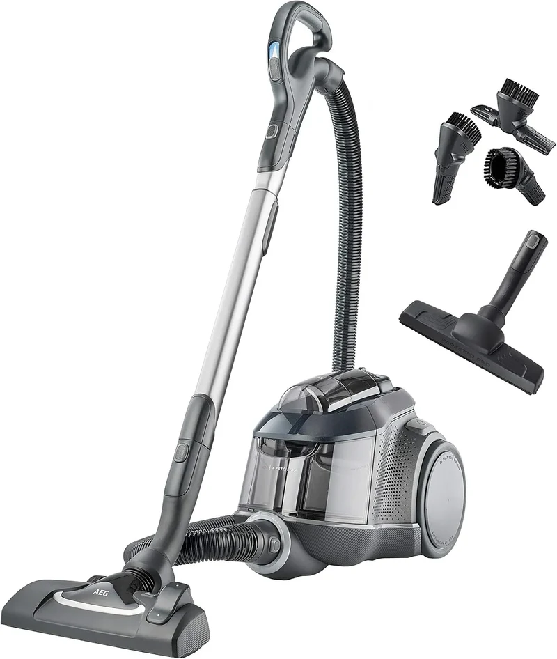 AEG Staubsauger LX9-3-STM, nur 72 dB, Fassungsvermögen 1,6 l Staubbehälter, 3D Filter-System, 650 Watt, 12 m Aktionsradius, ohne Beutel, XL-Räder
