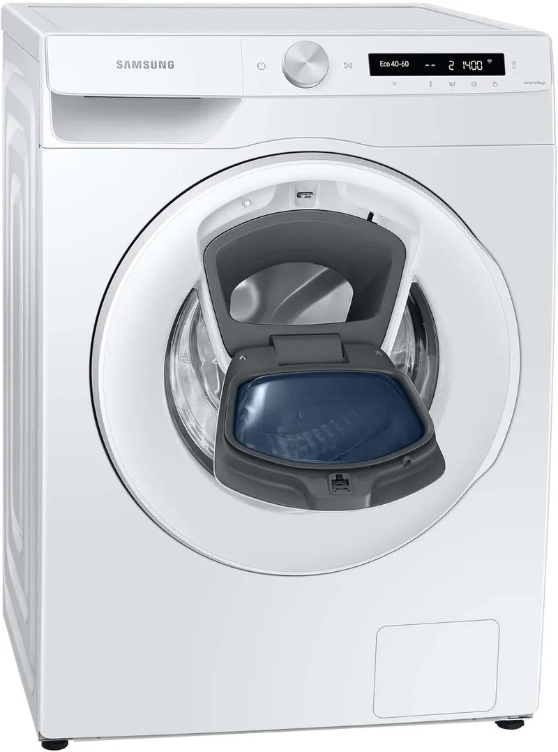 Samsung Waschmaschine WW80T554ATW/S2 1400, Gewicht 8 kg, min, Ecobubble, AddWash, WiFi-SmartControl, Hygiene-Dampfprogramm, Weiß
