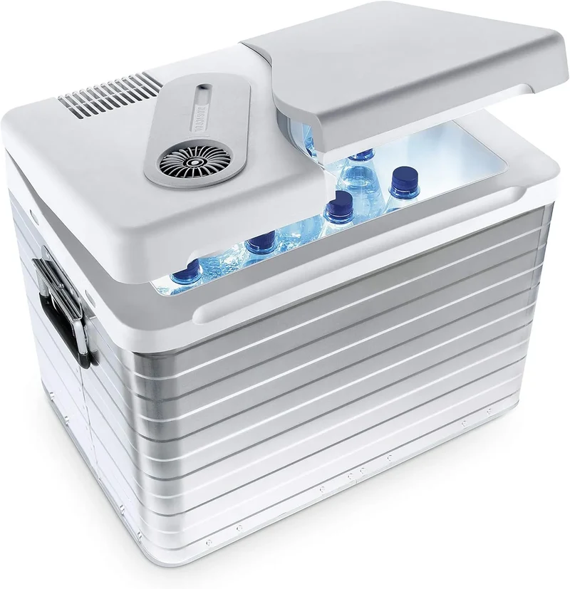 Kühlbox Q40 Mobicool AC/DC elektrische, Spannung 12V und 230V, Kühlt bis 18 °C unter Umgebungstemperatur, tragbar Alu für Auto, LKW, Wohnmobil