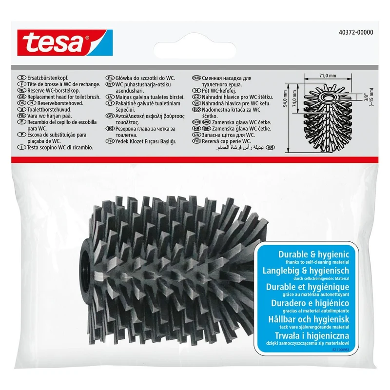 tesa Ersatz-Toilettenbürstenkopf Schwarz (TPE) | 1 Stück