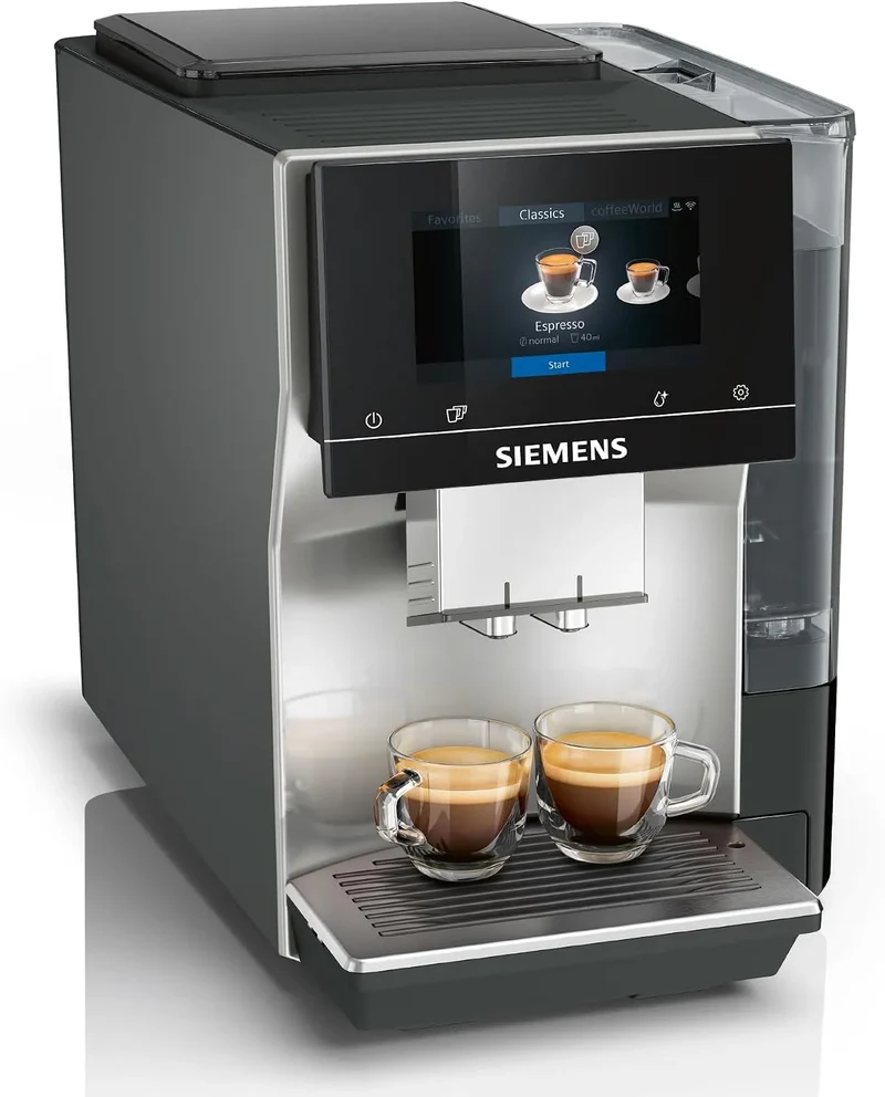 Siemens Kaffeevollautomat EQ700 2-Tassen-Funktion TP715E17, classic, 36 Heiß- und Kaltgetränke, 10 Favoriten, großes farbiges TFT-Display, Cold Brew