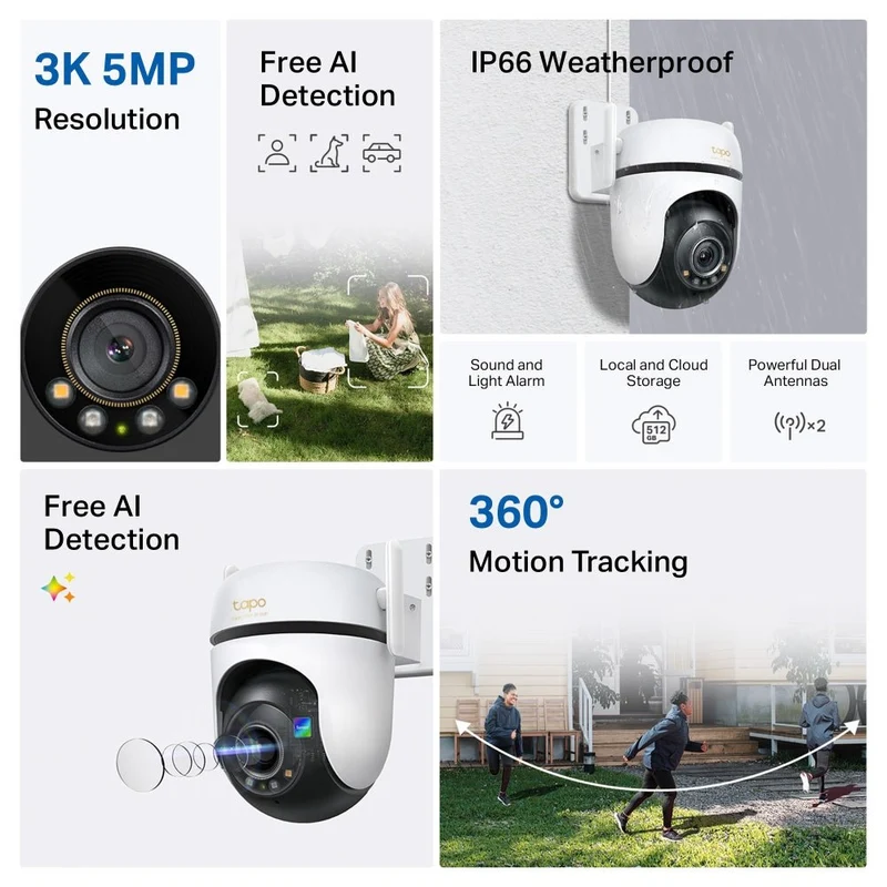 3K 5MP 360° Outdoor Kamera | Tapo C530WS(2er-Pack)