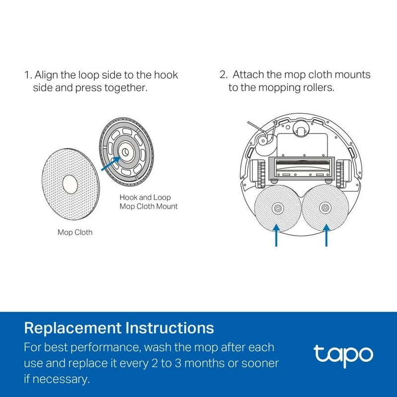 Tapo RVA310 Waschbares Mopptuch für Tapo RV50 Pro Omni