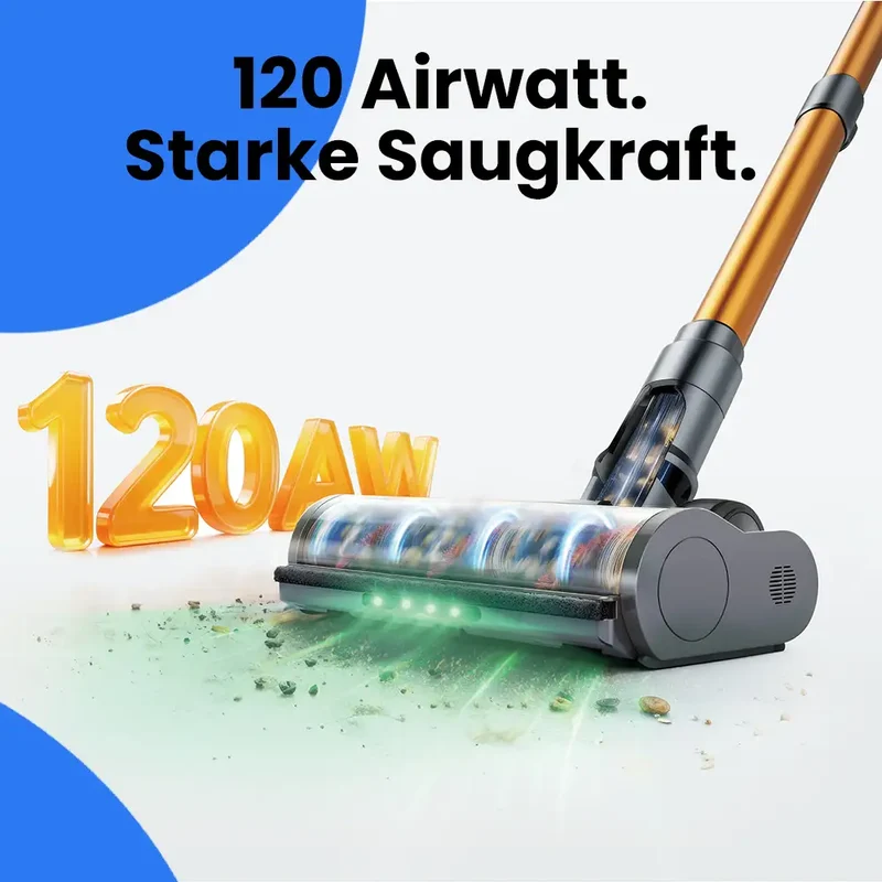 Pireware® Turbo 1200 Kabelloser Akku Staubsauger Beutellos