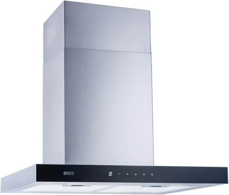 Dunstabzugshaube NEG3660WH2 NEG, Wandhaube 60 cm Edelstahl, 2 Power-Stufen bis 830 m³/h, Abluft und Umluft, Sensor-Touch
