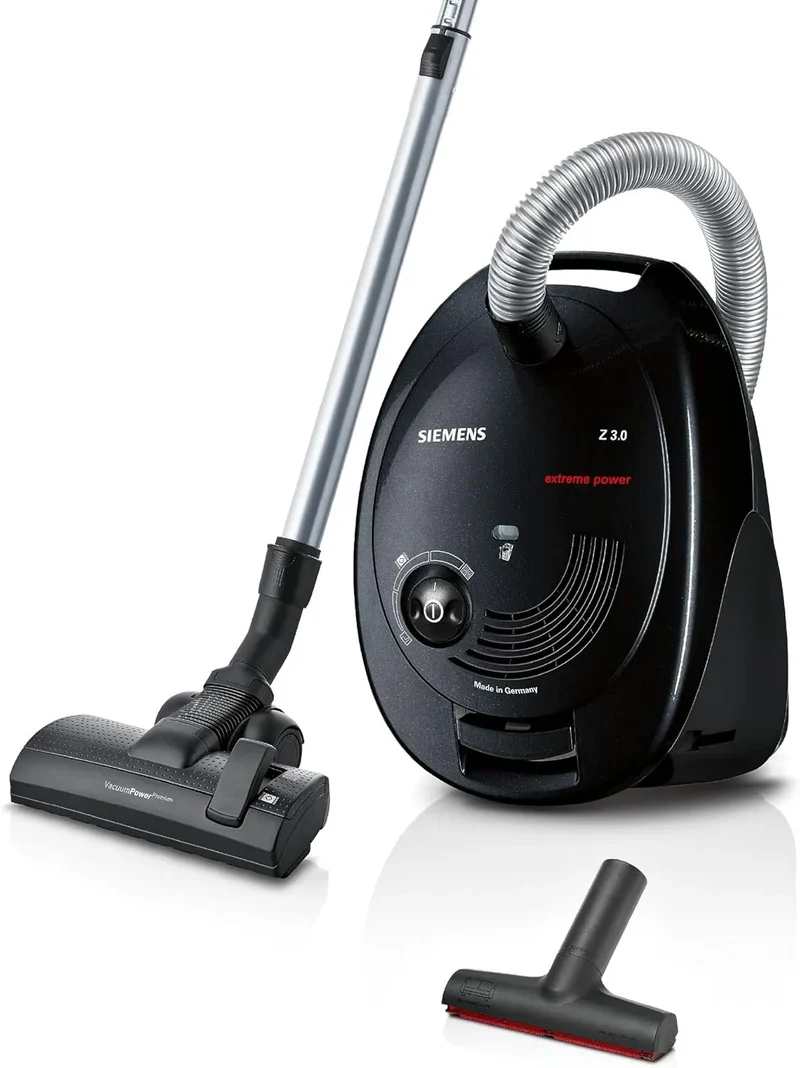 Siemens Staubsauger VSZ3XTRM11, Leistung 850 W, Bodendüse für Parkett, Fliesen, in Schwarz, mit Beutel Z 3.0 extreme power, Bodenstaubsauger