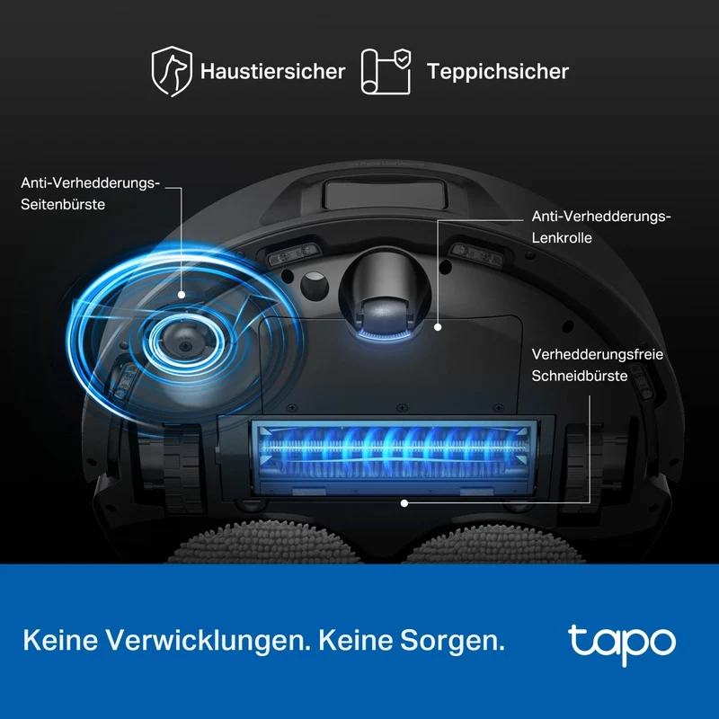 15.000 Pa Selbstreinigender Saugroboter mit Wischfunktion | Tapo RV50 Pro Omni