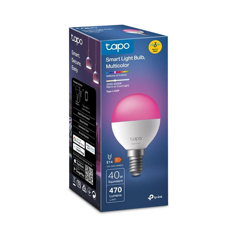 E14 & 470 Lumen Tapo L430P | WLAN Glühbirne mehrfarbig