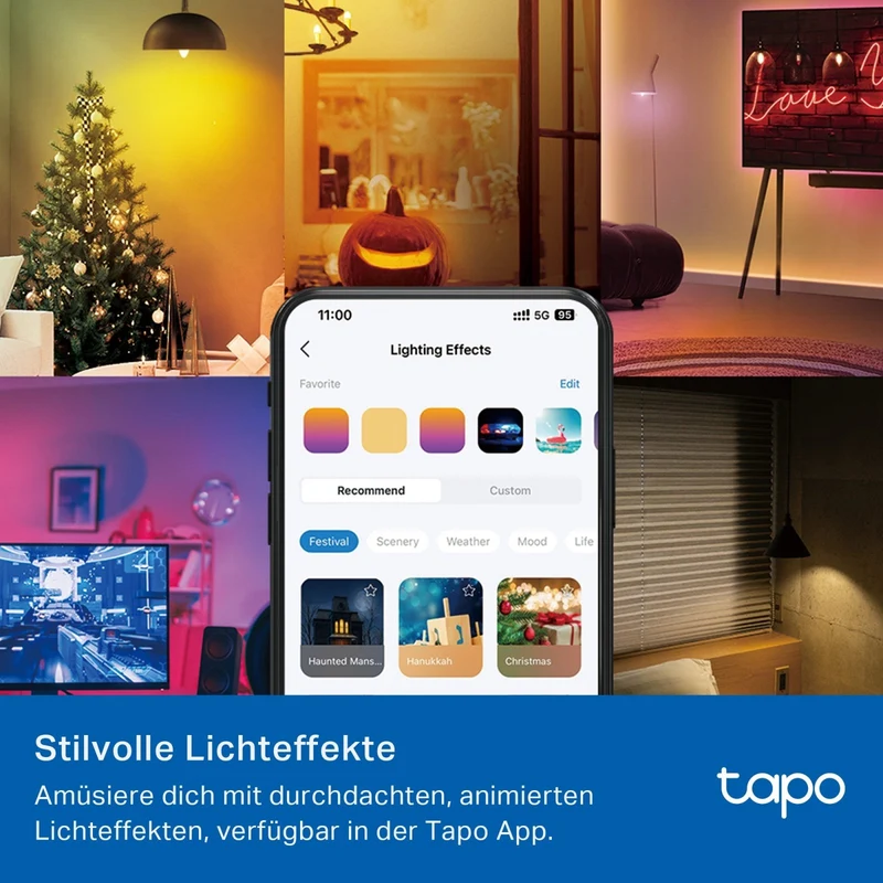 E14 & 470 Lumen Tapo L430P | WLAN Glühbirne mehrfarbig
