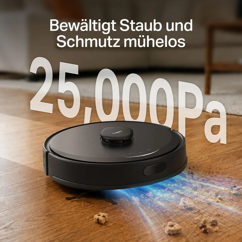 25.000 Pa Saug- & Wischroboter mit kompakter Absaugstation | Tapo RV30 Max Turbo