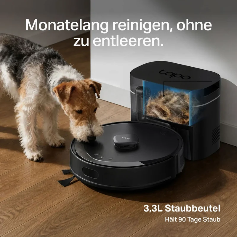 25.000 Pa Saug- & Wischroboter mit kompakter Absaugstation | Tapo RV30 Max Turbo