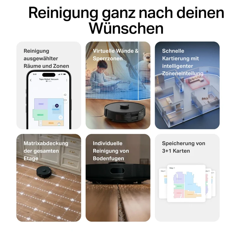 25.000 Pa Saug- & Wischroboter mit kompakter Absaugstation | Tapo RV30 Max Turbo