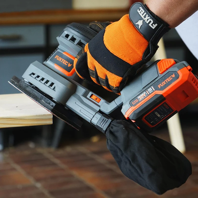 B-WARE FUXTEC 20V Akku Schwingschleifer FX-E1MS20 SET mit 1 x Akku 2Ah, 1 x Ladegerät 1A