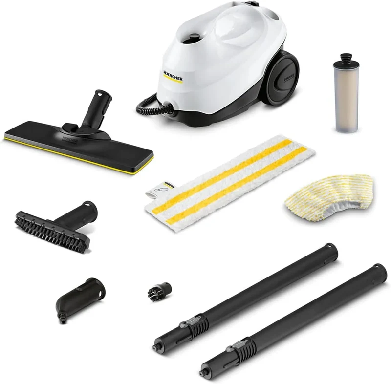 Kärcher Dampfreiniger, Dampfdruck: max. 3,5 bar, SC 3 EasyFix, Leistung: 1.900 W, Tank: 1 l, Aufheizzeit: 30 s, Flächenleistung: 75 m², Weiss