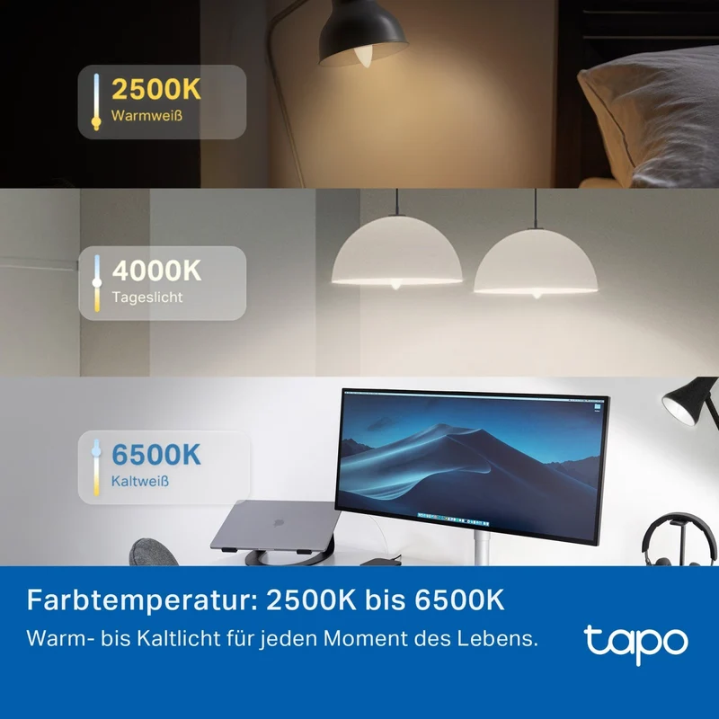 E14 & 470 Lumen Tapo L430C(2er-Pack) | WLAN Glühbirne mehrfarbig