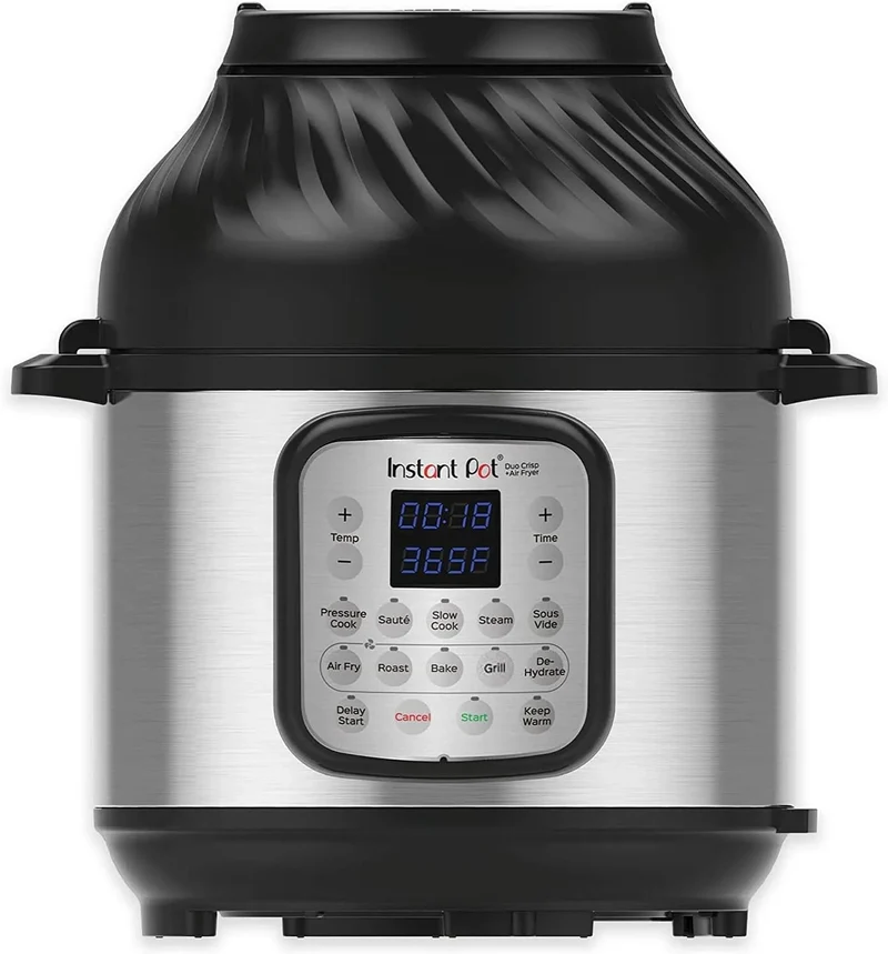 Instant Pot, Dampfgarer, DUO CRISP + Air Fryer 8L Multikocher. 11 Funktionen in 1: Schnellkochtopf, Bratpfanne, Metall, Slow Kocher