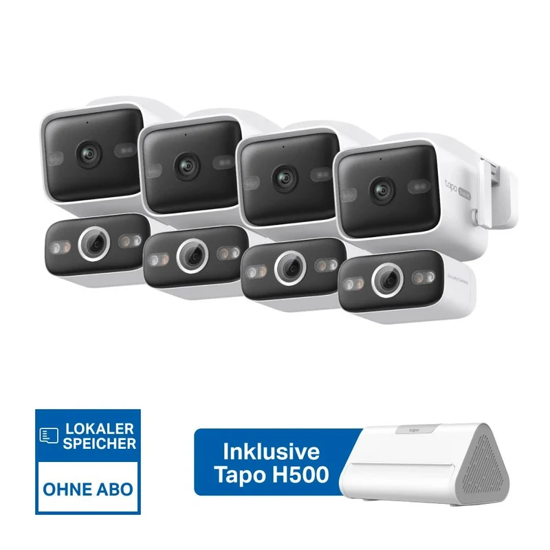 4K Dual-Objektiv Überwachungssystem | Tapo H500 + C575D (4er-Pack)
