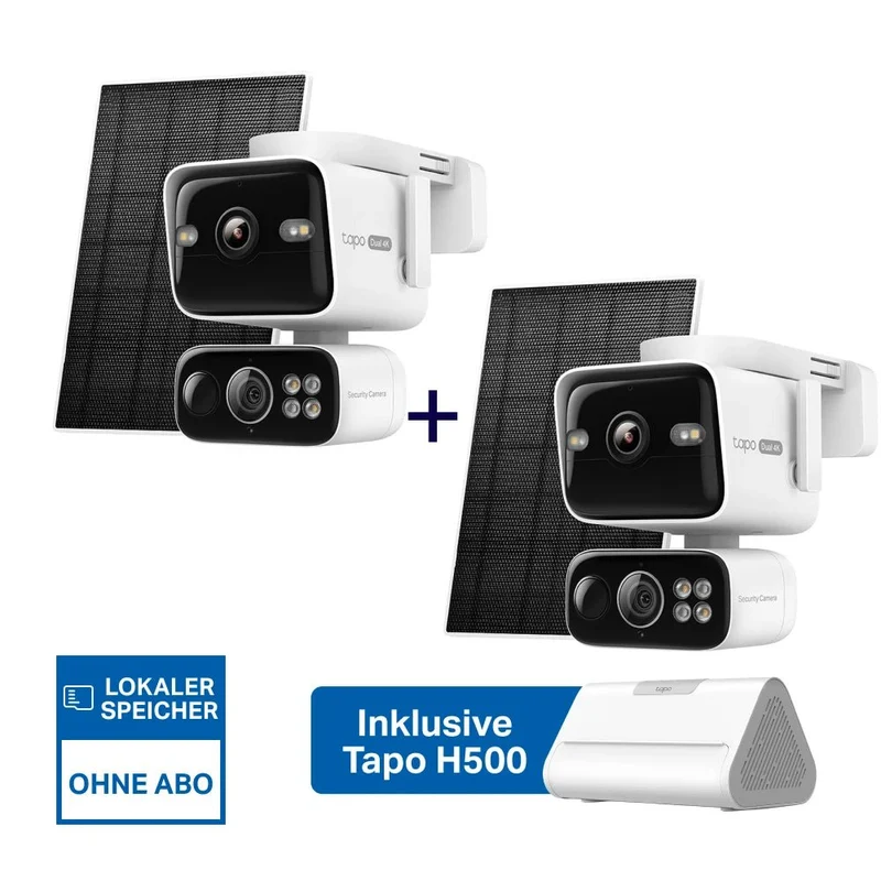 4K Dual-Objektiv Solar-Überwachungssystem | Tapo H500 + C675D KIT (2er-Pack)