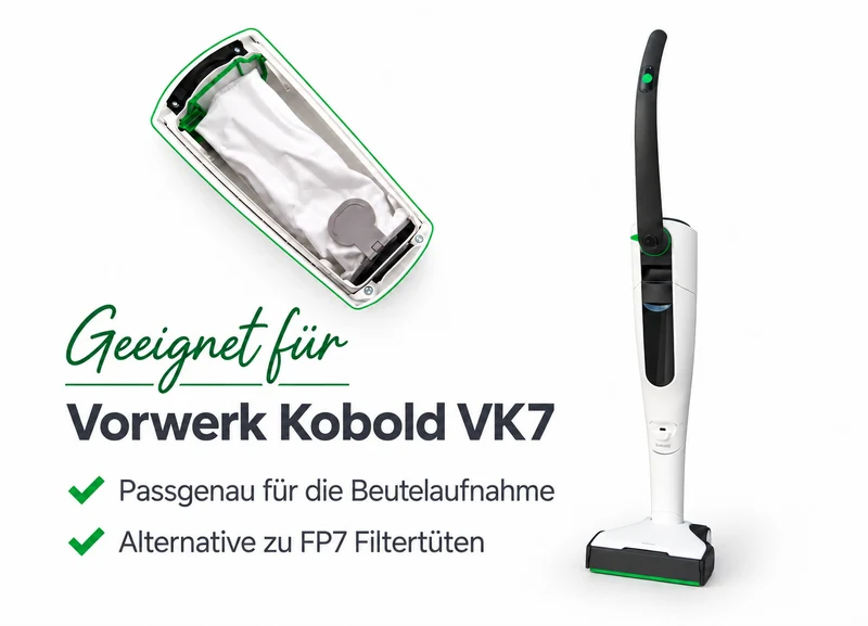 12 Staubsaugerbeutel Microvlies 5lagig geeignet Vorwerk Kobold VK7 VK 7 FP7 FP 7