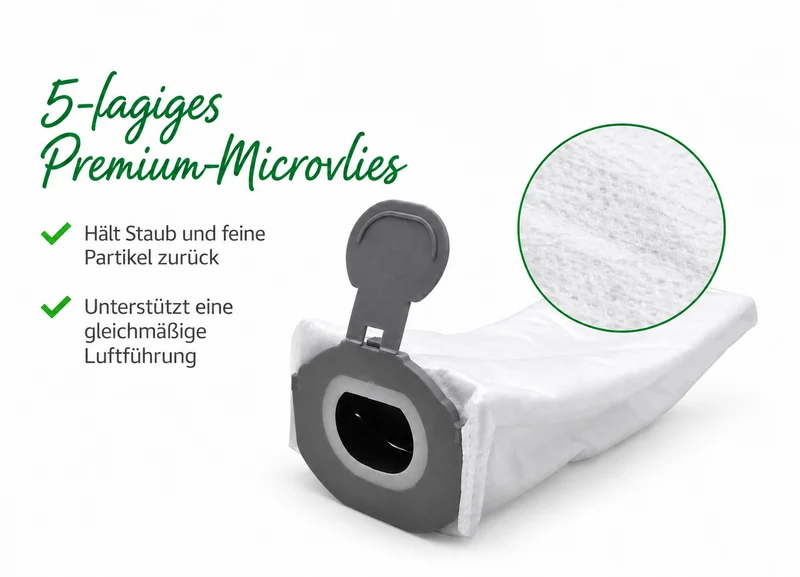 12 Staubsaugerbeutel Microvlies 5lagig geeignet Vorwerk Kobold VK7 VK 7 FP7 FP 7